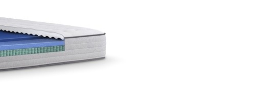 Cutaway showing the foam layers in a Posturepedic Spring mattress